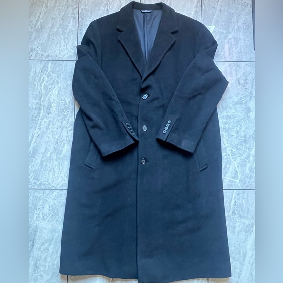 Brooks Brothers Other - Brooks Brother 346 Men’s Long Black Topcoat Lambswool Cashmere Blend Winter L48